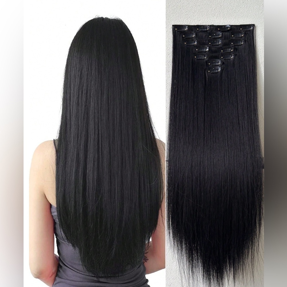 Human hair Blend Beautiful Black Straight hair Extensions